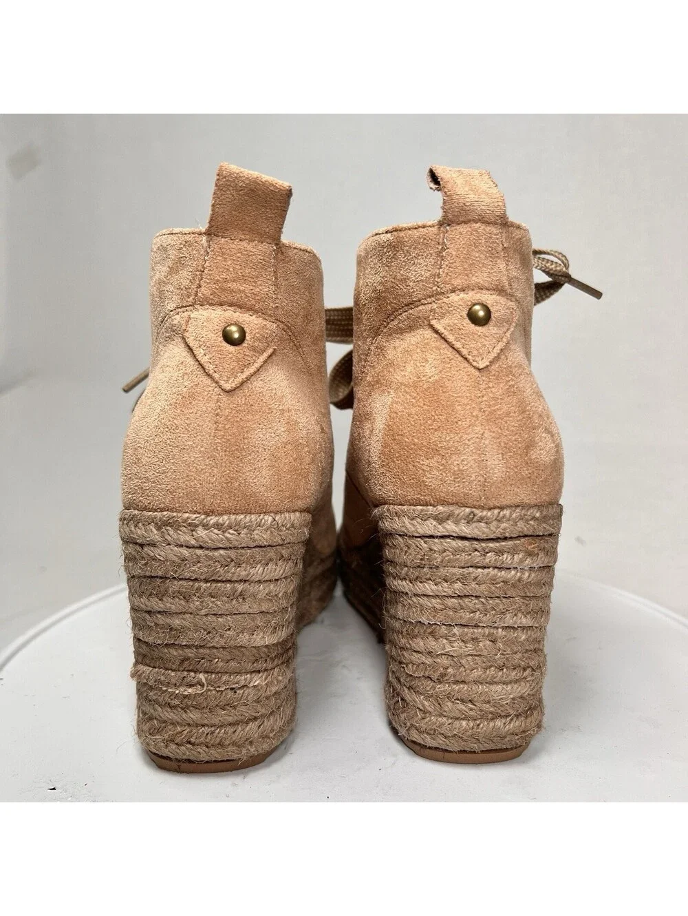 Women's Fashion Jute Rope Casual Wedge Ankle Boots Size 9